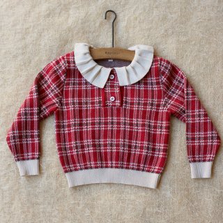 <img class='new_mark_img1' src='https://img.shop-pro.jp/img/new/icons20.gif' style='border:none;display:inline;margin:0px;padding:0px;width:auto;' />SALE!!! Bonjour diary 　Red Checks  polo sweater