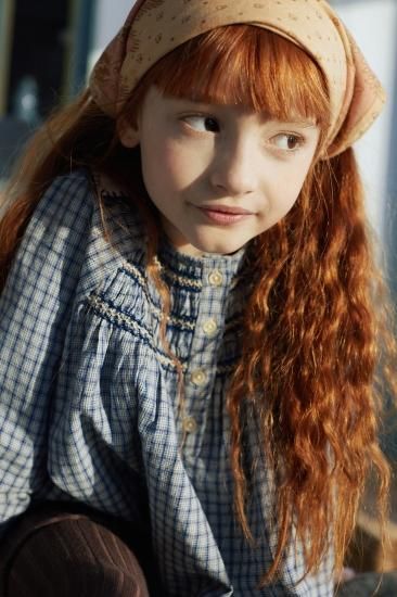 APOLINA HAZEL BLOUSE (worker check')※~11y - SEN_TO_SENCE