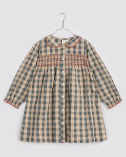 <img class='new_mark_img1' src='https://img.shop-pro.jp/img/new/icons20.gif' style='border:none;display:inline;margin:0px;padding:0px;width:auto;' />SALE!!!Little cottons ORGANIC Kate Smocked  dress (seesucker gingam fog)