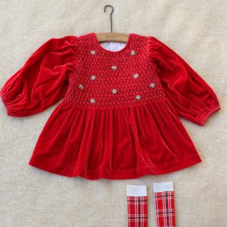 <img class='new_mark_img1' src='https://img.shop-pro.jp/img/new/icons14.gif' style='border:none;display:inline;margin:0px;padding:0px;width:auto;' />Bonjour diary Handsmock Blouse  RED VELVET4y~12y