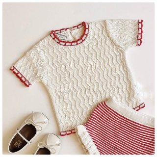 <img class='new_mark_img1' src='https://img.shop-pro.jp/img/new/icons14.gif' style='border:none;display:inline;margin:0px;padding:0px;width:auto;' />Chip shortsleeve  Cotton Knit Top FROM SPAIN 