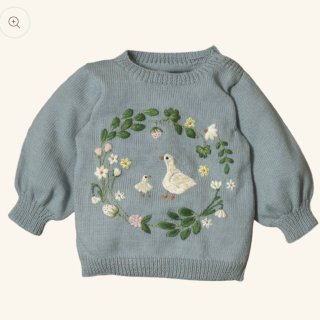 ͽ䡡Shirley Bredal cotton spring wreath sweater  (blue)