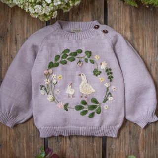 ͽ䡡Shirley Bredal cotton spring wreath sweater  (lilac)