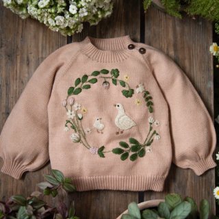 ͽ䡡Shirley Bredal cotton spring wreath sweater  (lilac)