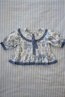 <img class='new_mark_img1' src='https://img.shop-pro.jp/img/new/icons14.gif' style='border:none;display:inline;margin:0px;padding:0px;width:auto;' />Bonjour diary Tie Blouse  (blue tapestry )  organic cotton