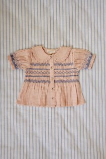 <img class='new_mark_img1' src='https://img.shop-pro.jp/img/new/icons14.gif' style='border:none;display:inline;margin:0px;padding:0px;width:auto;' />LAST 1Bonjour diary handsmock blouse( lightpink check )organic cotton BABY&KIDS 