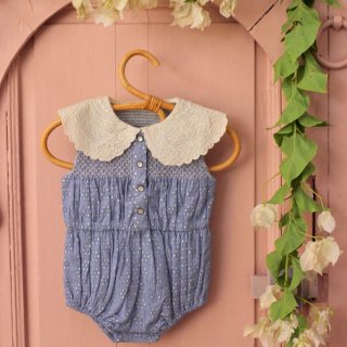 <img class='new_mark_img1' src='https://img.shop-pro.jp/img/new/icons14.gif' style='border:none;display:inline;margin:0px;padding:0px;width:auto;' />LAST 1Bonjour diary BLUE LACE  BABY ROMPER  (broderie anglaise)