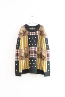 <img class='new_mark_img1' src='https://img.shop-pro.jp/img/new/icons14.gif' style='border:none;display:inline;margin:0px;padding:0px;width:auto;' />Fish &kids    FLOWERS POMPOM patchwork SWEATER (ADULT)