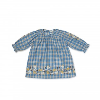 <img class='new_mark_img1' src='https://img.shop-pro.jp/img/new/icons14.gif' style='border:none;display:inline;margin:0px;padding:0px;width:auto;' />Tulip dress AZURE PLAID  (hand embroidary  ) from USA 