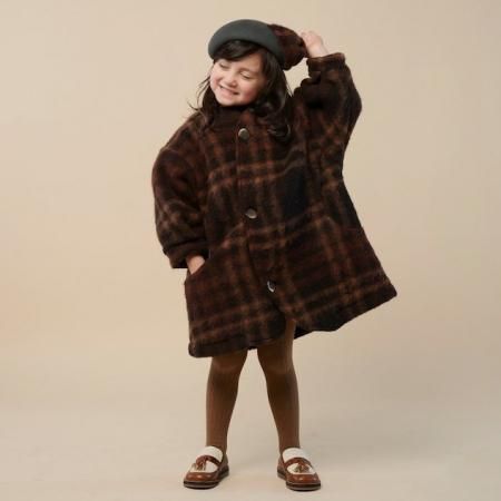 コート HELLO LUPO bell coat 2-3y HELLO LUPO Duble Bell Coat - Mossy Cloud/Winter Smoke