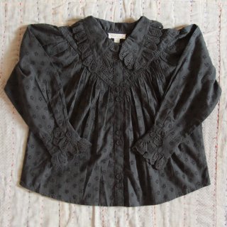 <img class='new_mark_img1' src='https://img.shop-pro.jp/img/new/icons14.gif' style='border:none;display:inline;margin:0px;padding:0px;width:auto;' />LAST!!Bonjour diary     IRIS BLOUSE Charcoal broderie anglaise - organic voile 2〜12y)