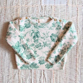 <img class='new_mark_img1' src='https://img.shop-pro.jp/img/new/icons14.gif' style='border:none;display:inline;margin:0px;padding:0px;width:auto;' />LAST 1 Bonjour diary  Knitted  green  flower  sweater  (212y)