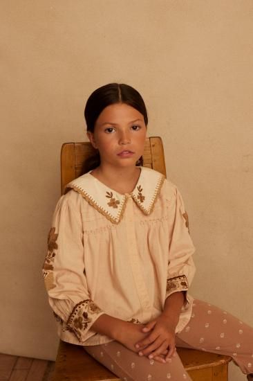 APOLINA Bette Blouse-Pink Sand (1～9y) - SEN_TO_SENCE