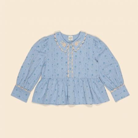 APOLINA Cora Blouse-Folk Floral Blue Mist - SEN_TO_SENCE
