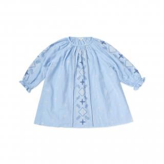 <img class='new_mark_img1' src='https://img.shop-pro.jp/img/new/icons14.gif' style='border:none;display:inline;margin:0px;padding:0px;width:auto;' />LALI KIDS   Crocus   Dress  in  Airy  Blue  Linen    From USA