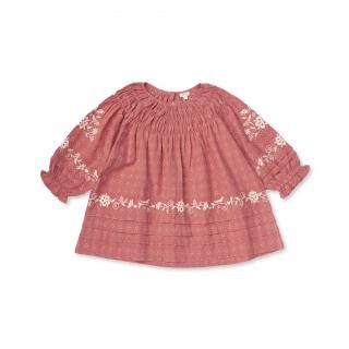 <img class='new_mark_img1' src='https://img.shop-pro.jp/img/new/icons14.gif' style='border:none;display:inline;margin:0px;padding:0px;width:auto;' />LALI KIDS    Tulip   Pintuck   Dress    in  Coral   Crossstich    From USA