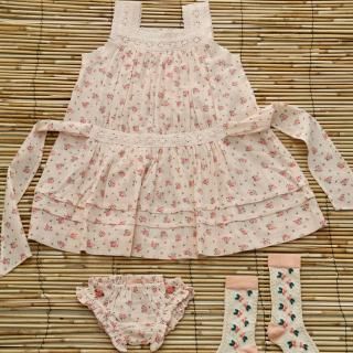bonjour diary tunic 4y ホワイト×刺繍 bonjour diary tunic 4y ホワイト×刺繍 bonjour diary tunic 4y
