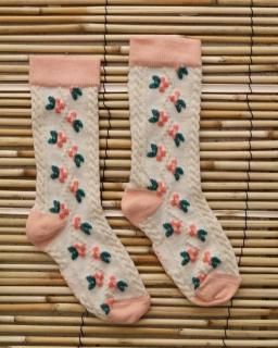 <img class='new_mark_img1' src='https://img.shop-pro.jp/img/new/icons14.gif' style='border:none;display:inline;margin:0px;padding:0px;width:auto;' />ɲáBonjour diary  Farandole flowers socks Nude Pink