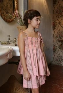 <img class='new_mark_img1' src='https://img.shop-pro.jp/img/new/icons14.gif' style='border:none;display:inline;margin:0px;padding:0px;width:auto;' />Bonjour diary  Set- Short  top  with  Panty  Transat  Pink  Stripe   ✿
