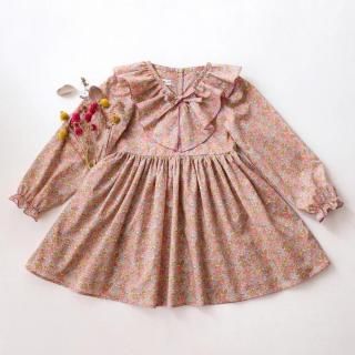 <img class='new_mark_img1' src='https://img.shop-pro.jp/img/new/icons14.gif' style='border:none;display:inline;margin:0px;padding:0px;width:auto;' />✿ Long Sleeve Flounce Collar Dress in Nell Annie & May Liberty Print