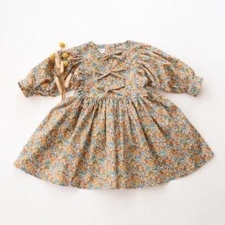 <img class='new_mark_img1' src='https://img.shop-pro.jp/img/new/icons14.gif' style='border:none;display:inline;margin:0px;padding:0px;width:auto;' />✿ Puff Sleeve Bow Dress in Sandra Liberty Print