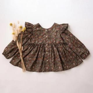 <img class='new_mark_img1' src='https://img.shop-pro.jp/img/new/icons14.gif' style='border:none;display:inline;margin:0px;padding:0px;width:auto;' />✿ Long Sleeve Flutter Blouse in Cooper Dance Liberty Print