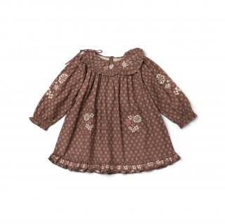 <img class='new_mark_img1' src='https://img.shop-pro.jp/img/new/icons14.gif' style='border:none;display:inline;margin:0px;padding:0px;width:auto;' />LALI BELLE dress  brownblock  (hand embroidary  ) ٸȯ