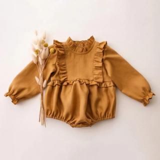 <img class='new_mark_img1' src='https://img.shop-pro.jp/img/new/icons14.gif' style='border:none;display:inline;margin:0px;padding:0px;width:auto;' />✿ Linen Long Sleeve Frills Bodice Bubble Playsuit顼10٤ޤ