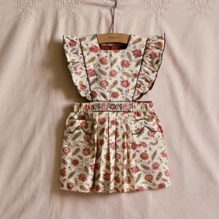 <img class='new_mark_img1' src='https://img.shop-pro.jp/img/new/icons14.gif' style='border:none;display:inline;margin:0px;padding:0px;width:auto;' />LAST 1 Bonjour diary  APRON dress  ALINE Print /black piping 