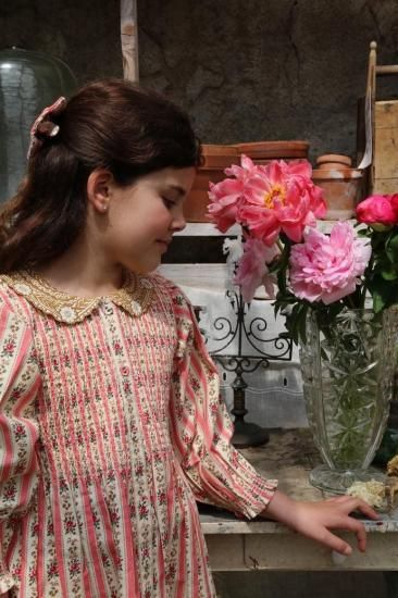 Bonjour diary Tunique with Hairclip tapestry pink stripe print