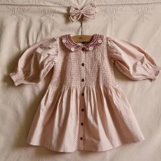 <img class='new_mark_img1' src='https://img.shop-pro.jp/img/new/icons14.gif' style='border:none;display:inline;margin:0px;padding:0px;width:auto;' />Bonjour diary   Tunique with Hairclip pink dot print 