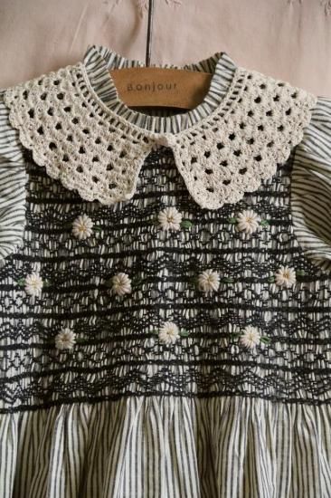 トップス Bonjour Diary HANDSMOCK BLOUSE Bonjour Diary Handsmock Blouse Ivory Flowers (S10) - Little