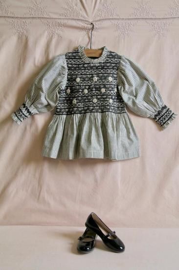 トップス Bonjour diary HANDSMOCK BLOUSE 6y Bonjour Diary Handsmock Blouse with Removable Crochet Collar