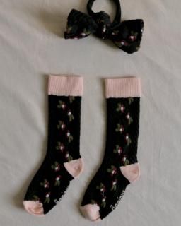 <img class='new_mark_img1' src='https://img.shop-pro.jp/img/new/icons14.gif' style='border:none;display:inline;margin:0px;padding:0px;width:auto;' />Bonjour diary  Socks&HAIR KNOT   farandole flower   (pink black)