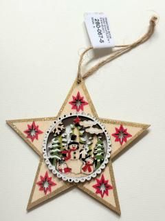 ✿ Wooden Christmas  tree  Hanging  Stars and SnowmenFrom Germany