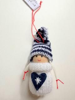 ✿ Christmas  tree  Hanging  Doll Ornament -Navy blue Hart DesignFrom Germany